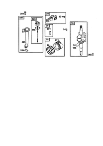 Crankshaft/Dipstick Diagram and Parts List for 121600  Briggs and Stratton Engine